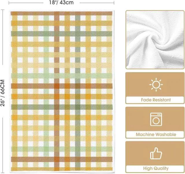 Alt view image 6 of 6 - Artoid Mode Colorful Stripes Fall Kitchen Towels Set of 2 18x26 Inch | Thanksgiving Autumn Hand & Dish Towels,Ultra Absorbent,Seasonal Farmhouse Decoration