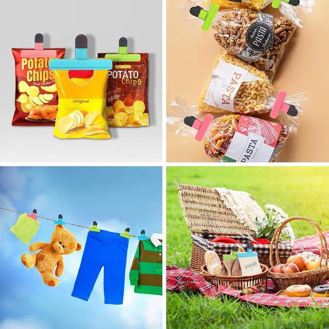 Alt view image 7 of 7 - ALLTOP Chip Clips Upgraded Wide Opening Food Bag Sealing Clips for Kitchen Storage Accessories - 9Pcs