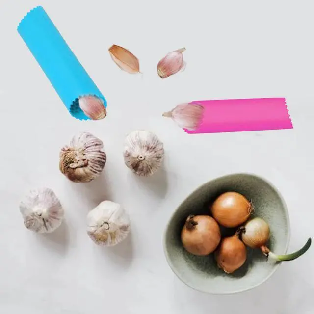 Alt view image 6 of 6 - Garlic Peeler Set 10 PCs Silicone Garlic Roller Tube Garlic Peeled Tool | Easy Garlic Peeled Skin Remover Convenient Garlic Peeler Roller