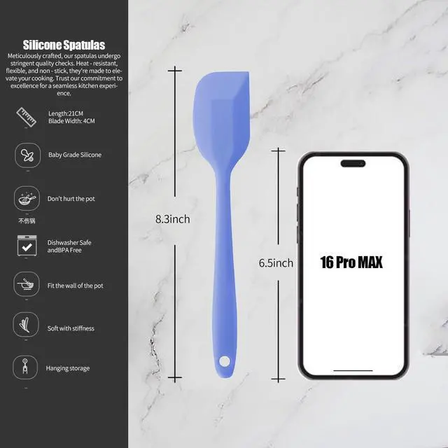 Alt view image 2 of 7 - 4 Pcs Silicone Spatulas Rubber Spatula Small Spatula,8 Inch Baking Mini Spatula Mixing Tool for Nonstick Cookware Cooking