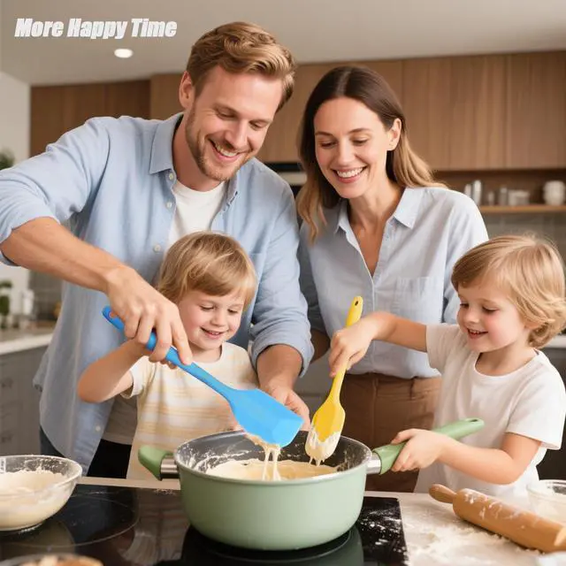 Alt view image 5 of 7 - 4 Pcs Silicone Spatulas Rubber Spatula Small Spatula,8 Inch Baking Mini Spatula Mixing Tool for Nonstick Cookware Cooking