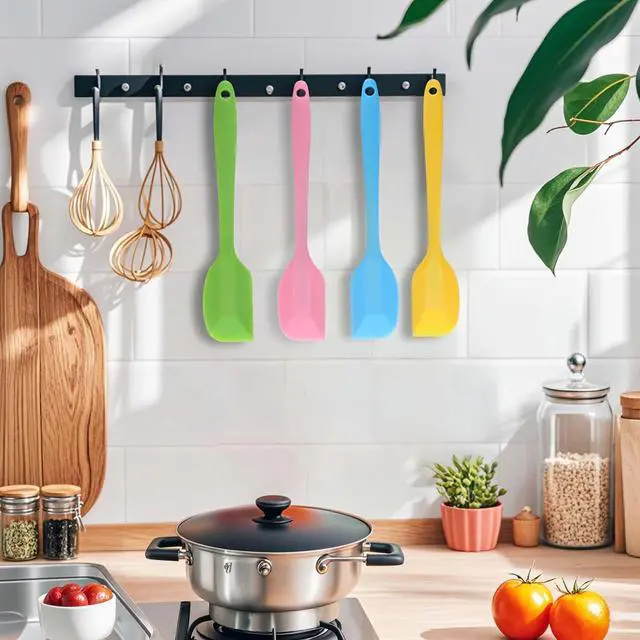 Alt view image 7 of 7 - 4 Pcs Silicone Spatulas Rubber Spatula Small Spatula,8 Inch Baking Mini Spatula Mixing Tool for Nonstick Cookware Cooking
