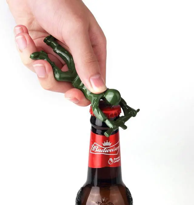 Alt view image 2 of 4 - 2pc-Creative 3D Army Man Bottle Opener,Unique Easy Opening Bottle Opener for Beer and beverage Green