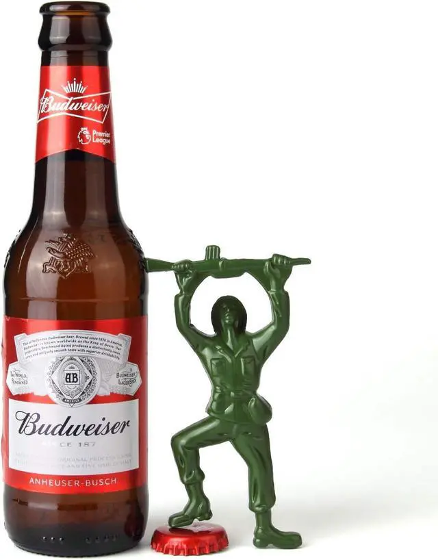 Alt view image 3 of 4 - 2pc-Creative 3D Army Man Bottle Opener,Unique Easy Opening Bottle Opener for Beer and beverage Green