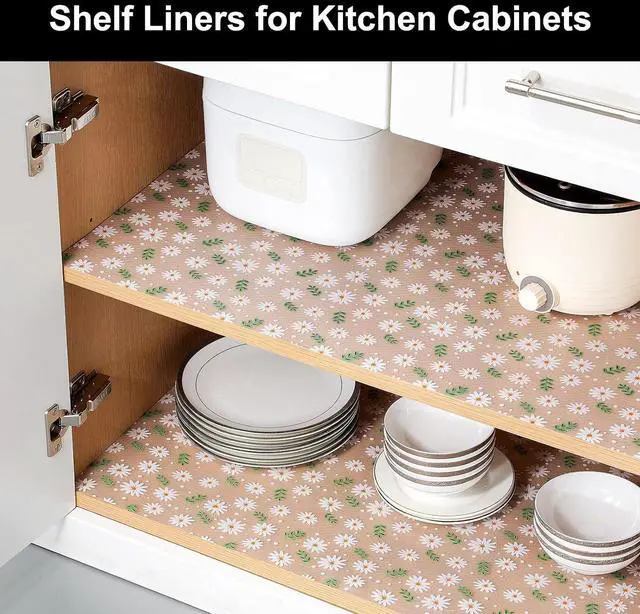 Alt view image 2 of 7 - Cooyes Shelf Liner Premium Non-Adhesive Cabinet & Drawer Liner for Kitchen Waterproof Shelf Paper with Modern Pattern Durable EVA Cabinet Mat Easy to Cut 11.8" W x 120" L