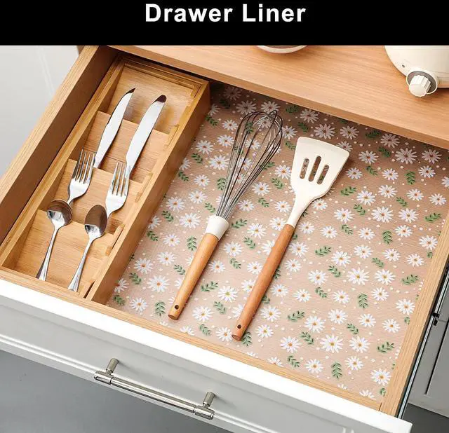 Alt view image 3 of 7 - Cooyes Shelf Liner Premium Non-Adhesive Cabinet & Drawer Liner for Kitchen Waterproof Shelf Paper with Modern Pattern Durable EVA Cabinet Mat Easy to Cut 11.8" W x 120" L