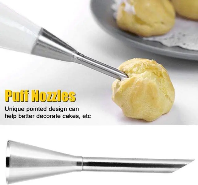 Alt view image 4 of 6 - Cream Icing Piping Nozzle Tips, Stainless Steel Piping Tips Icing Tips Cream Filler Tools for Filling Puffs Donuts Cupcakes Pastries