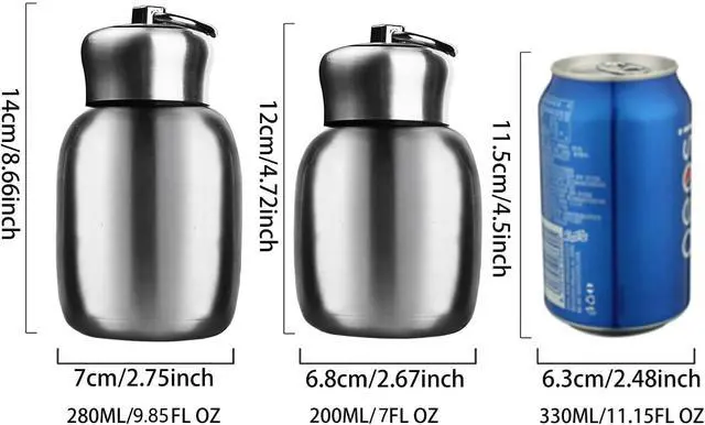 Alt view image 2 of 7 - Comeon 7oz Mini Stainless Steel Water Bottle Vacuum Insulated Mug, Original | Small Portable Thermal Flask, Leakproof, Keep Cold and Hot, for Juice, Milk, Coffee, Tea, Travel School Office Bottles