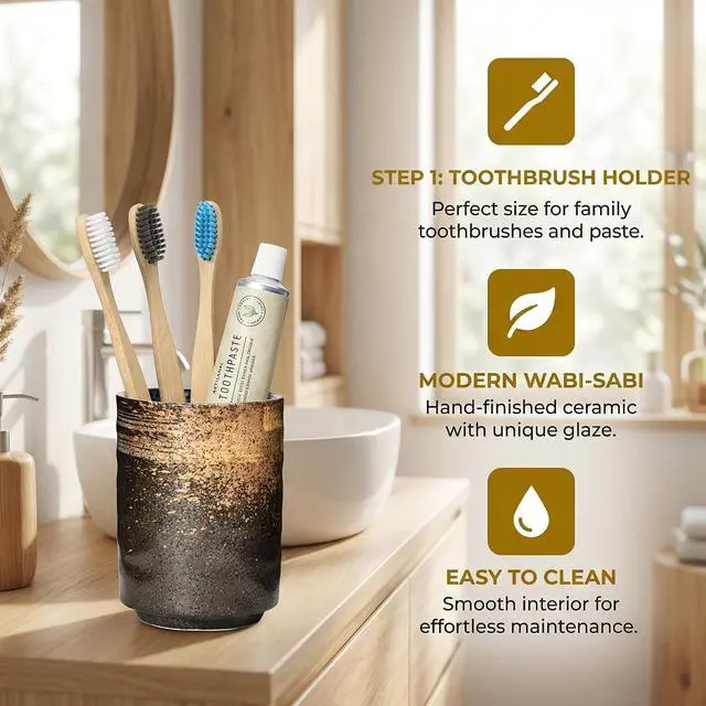 Alt view image 5 of 7 - Ceramic Spoon Holder for Coffee Bar, Upright Tea Spoon Holder Cup, Coffee Stirrers Straws Stir Stick Holder, White