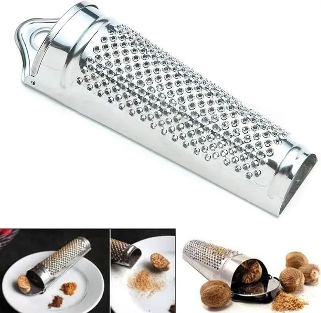 Alt view image 6 of 7 - Silver Multifunctional Kitchen Stainless Steel Ginger Garlic Nutmeg Grater Nut Walnut Lemon Hand Planer Tool Lemon ZesterDurable and Professional Kitchen Tool Garlic Presses