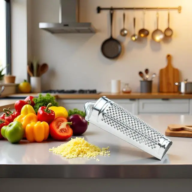 Alt view image 7 of 7 - Silver Multifunctional Kitchen Stainless Steel Ginger Garlic Nutmeg Grater Nut Walnut Lemon Hand Planer Tool Lemon ZesterDurable and Professional Kitchen Tool Garlic Presses