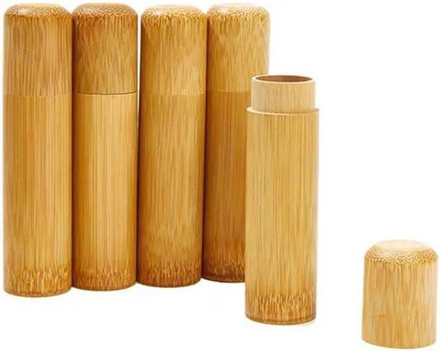 Alt view image 2 of 7 - Teensery 2 Pcs Bamboo Loose Tea Jar Portable Tea Storage Box Small Spice Canister Coffee Bean Holder Travel Tea Container with Lid (4.7 x 1.2 Inch)