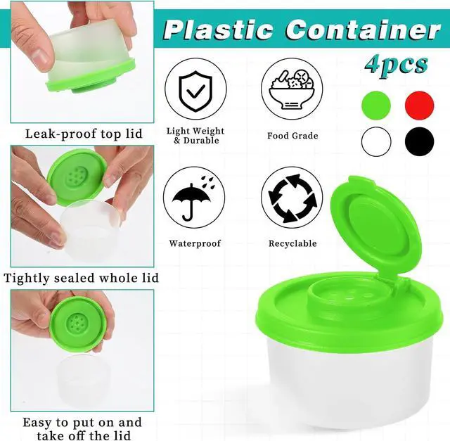 Alt view image 4 of 7 - JJUNW 4 Pcs Salt and Pepper Shakers Set Mini, Seasoning Shaker Travel Containers, Moisture Proof Camping Small Salt Travel Salt Shaker for Travel Camping Picnic Lunch Dining Kitchen