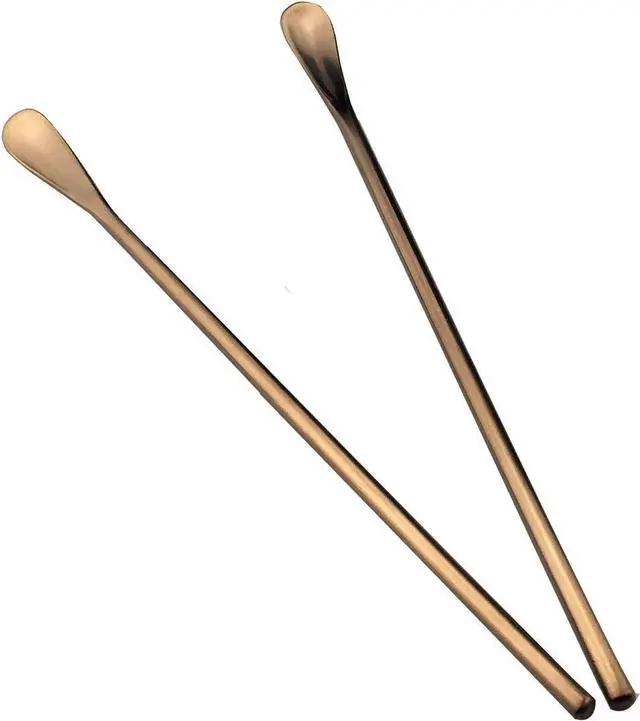 Alt view image 3 of 3 - JASHII Rose Gold Matte Long Handle Spoon Cocktail Mixing Stirring Spoon 3pc | SUS304 Stainless Steel, 8.6 inch, Iced Tea Coffee Spoons, Dishwasher safe, for home restaurant bar
