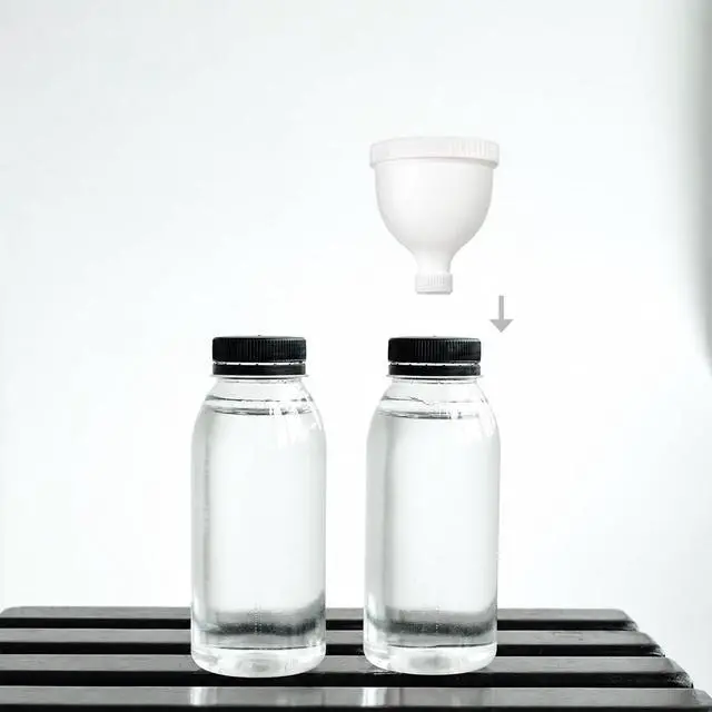 Alt view image 2 of 6 - 2 Pack Premium Protein Powder Containers - Portable Funnels(White 100ml) | Protein Funnels for Filling Water Bottles, Shaker Bottles w/Protein Powder,with Sturdy Carabiners