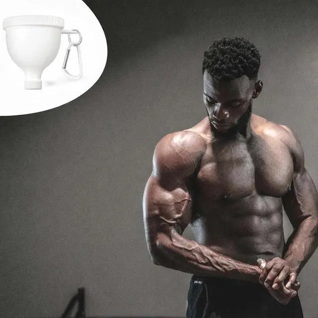 Alt view image 3 of 6 - 2 Pack Premium Protein Powder Containers - Portable Funnels(White 100ml) | Protein Funnels for Filling Water Bottles, Shaker Bottles w/Protein Powder,with Sturdy Carabiners