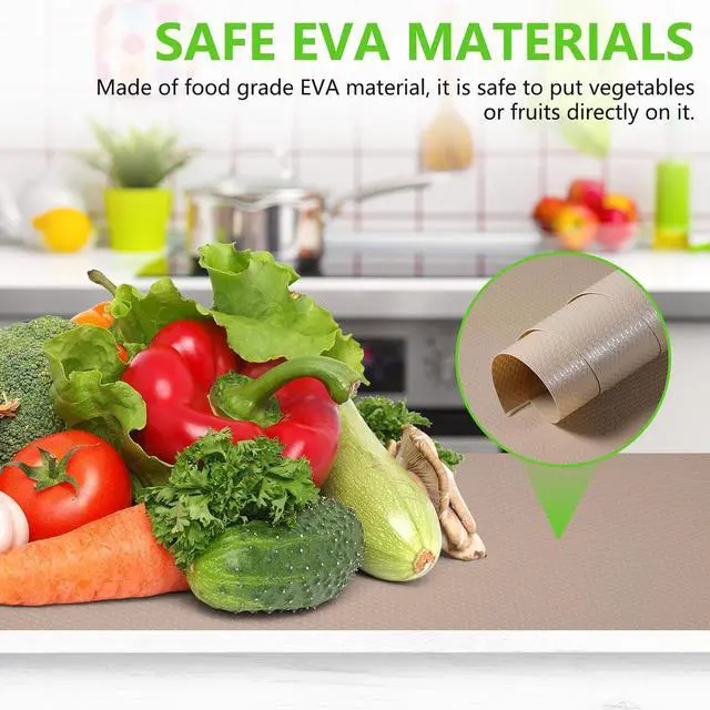 Alt view image 3 of 7 - Shelf Liner Non Adhensive,Kitchen Cabinet Drawer Mat Beige 11.8"× 59" | Non Adhesive, Waterproof, Non Slip,Use as Kitchen Shelf Drawer Cupboard liner Refrigerator Mat,Washable, Easy to Cut