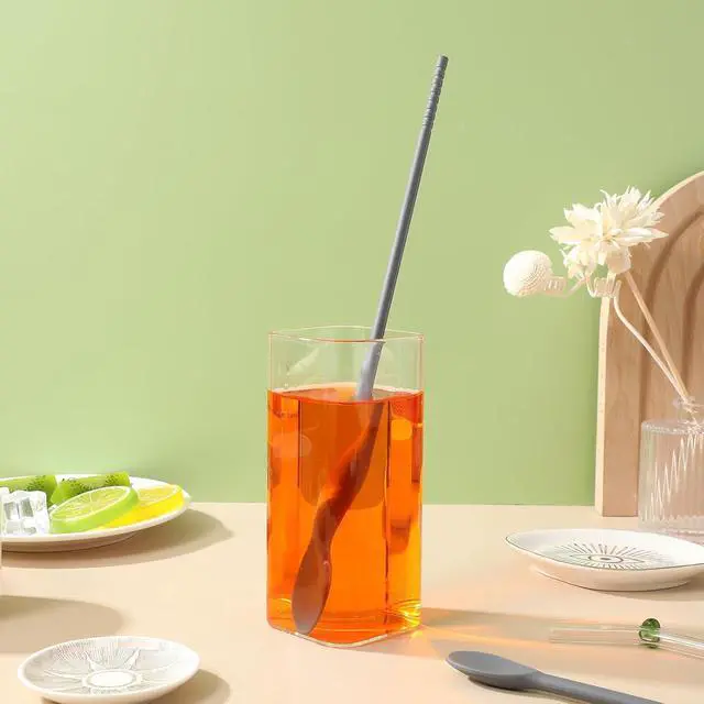 Alt view image 4 of 7 - Garneck 4Pcs 11" Long Silicone Coffee Stir Spoon Dual Ended Drink Stirrer: Long Reusable Multipurpose Mixing Sticks for Iced Tea Cocktail Milk Formula Tumbler Kitchen Coffee Bar