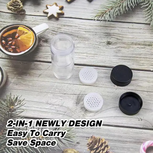 Alt view image 2 of 6 - Sunmei Salt and Pepper Shakers Moisture Proof Set, 2-in-1 Portable Spice Shaker with Airtight Lid, Perfect for Camping Kitchen, Travel, Car Camping, RV, Outdoors, Backpack, BBQ Picnic, Lunch Boxes (2)