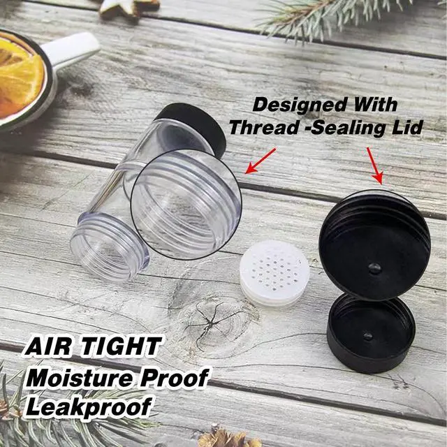 Alt view image 5 of 6 - Sunmei Salt and Pepper Shakers Moisture Proof Set, 2-in-1 Portable Spice Shaker with Airtight Lid, Perfect for Camping Kitchen, Travel, Car Camping, RV, Outdoors, Backpack, BBQ Picnic, Lunch Boxes (2)