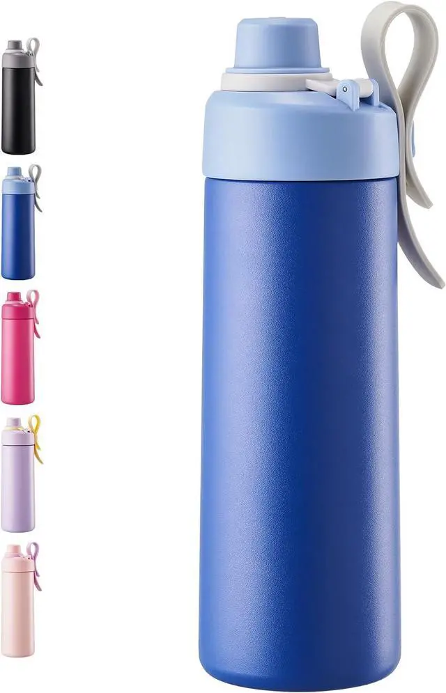 Main image of Fijinhom 18 oz Insulated Water Bottle with Handle, 304 Stainless Steel Double Wall Vacuum, Keep 24H Cold, Leak Proof, BPA-Free,with Lid & Non-Slip Bottom for Outdoor, Sports, Work, Travel (Blue)