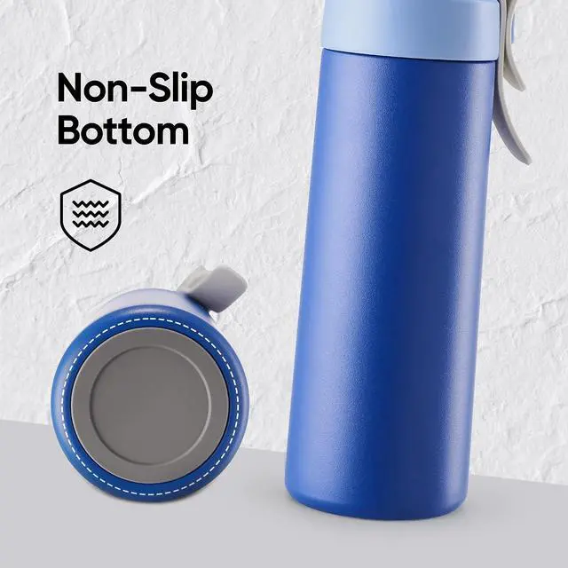 Alt view image 5 of 7 - Fijinhom 18 oz Insulated Water Bottle with Handle, 304 Stainless Steel Double Wall Vacuum, Keep 24H Cold, Leak Proof, BPA-Free,with Lid & Non-Slip Bottom for Outdoor, Sports, Work, Travel (Blue)
