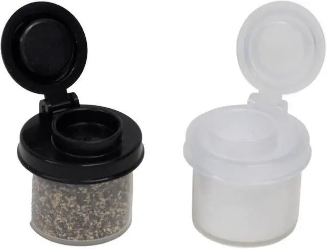 Alt view image 7 of 7 - BRAZZA Salt and Pepper Shakers Moisture Proof Set, perfect to go Camping Picnic Outdoors Kitchen Lunch Boxes Travel Spice Set Clear with Black Lids Plastic Airtight Spice Jar Dispenser (3, mini)