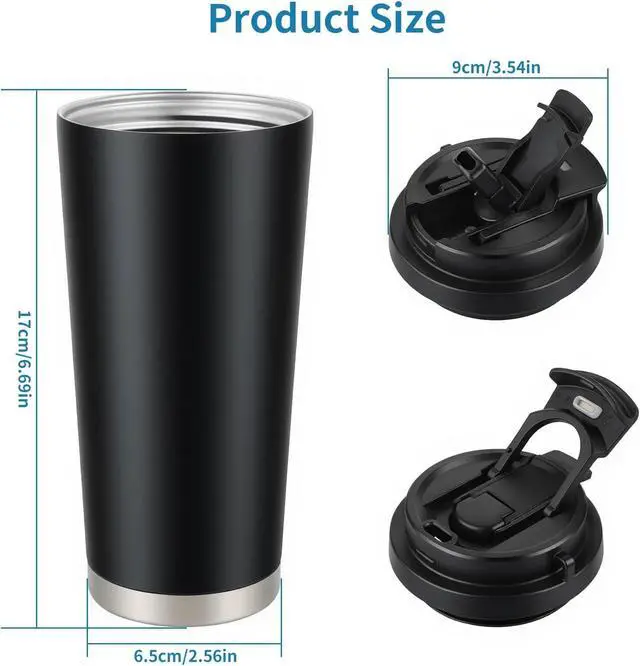Alt view image 2 of 6 - Stainless steel insulated Tumbler small and Portable leak-proof coffee mug 18oz sports water Bottle suitable for car cup holder BPA-free insulated water bottle for sportsschooltravelClassic White
