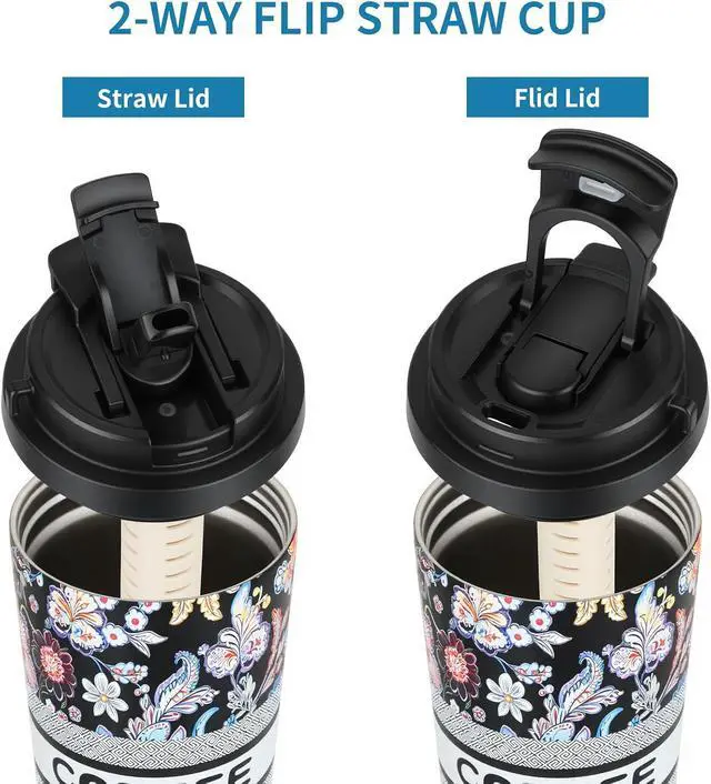 Alt view image 5 of 6 - Stainless steel insulated Tumbler small and Portable leak-proof coffee mug 18oz sports water Bottle suitable for car cup holder BPA-free insulated water bottle for sportsschooltravelClassic White