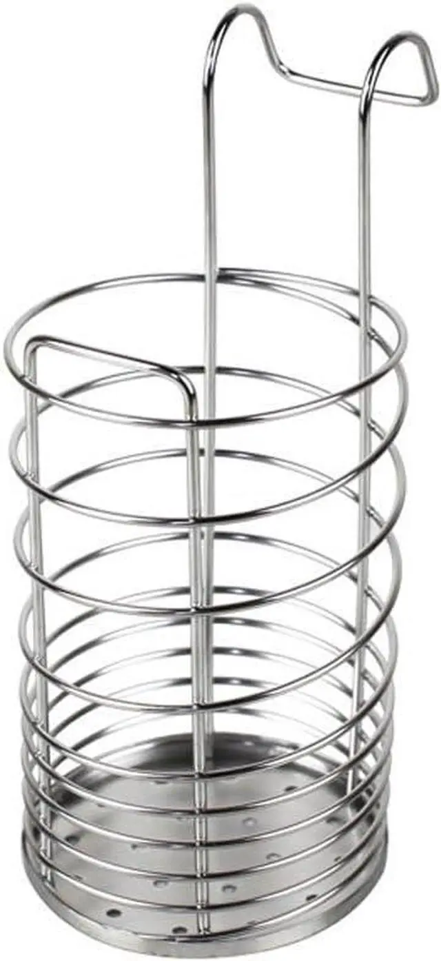 Main image of 304 Stainless Steel Utensil Drying Rack/Chopsticks/Spoon/Fork/Knife Drainer Basket Flatware Storage Drainer (Round)