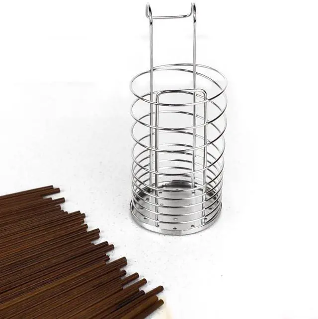 Alt view image 3 of 4 - 304 Stainless Steel Utensil Drying Rack/Chopsticks/Spoon/Fork/Knife Drainer Basket Flatware Storage Drainer (Round)