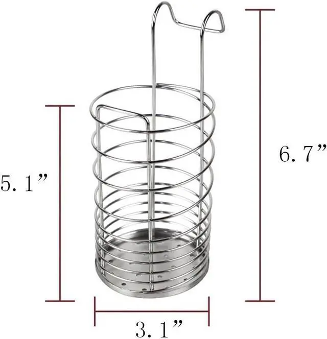 Alt view image 4 of 4 - 304 Stainless Steel Utensil Drying Rack/Chopsticks/Spoon/Fork/Knife Drainer Basket Flatware Storage Drainer (Round)