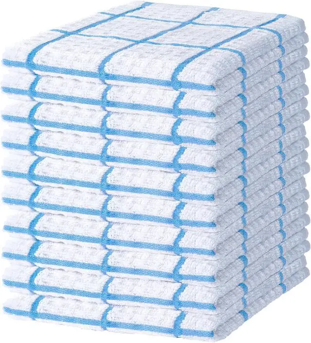 Alt view image 3 of 7 - DecorRack 100% Cotton Kitchen Towels 12x12 in, Grey (Pack of 10)