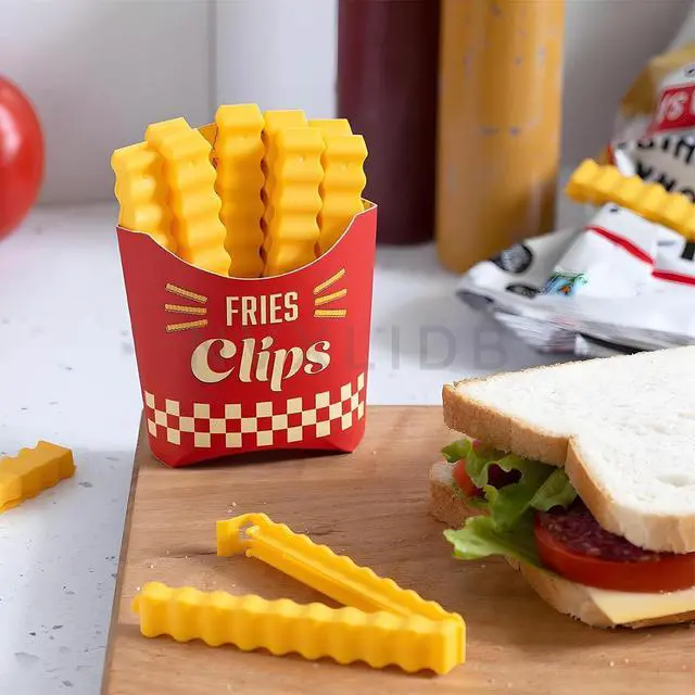 Alt view image 3 of 7 - Multiple Cute chip Clips, with Magnetic Food Packaging, Comes with a Magnetic Storage Box, Magnetic Connection, Reusable. Keeps Food Fresh and Organized, Sealed Food Bag Clips.