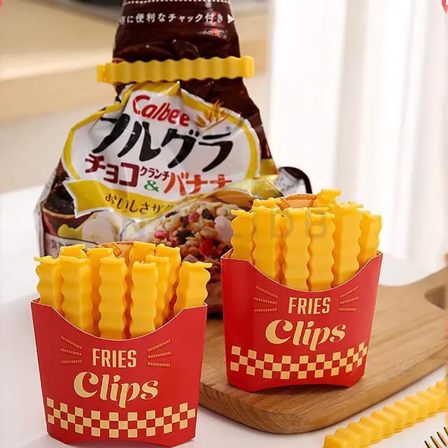 Alt view image 4 of 7 - Multiple Cute chip Clips, with Magnetic Food Packaging, Comes with a Magnetic Storage Box, Magnetic Connection, Reusable. Keeps Food Fresh and Organized, Sealed Food Bag Clips.