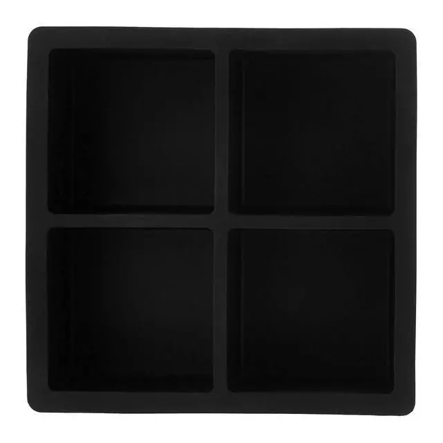 Alt view image 2 of 4 - Amazon Basics Large Silicone Square Ice Cube Trays for Freezer, Dishwasher Safe, 4.25 x 4.25 x 1.77 in, Black, Set of 2