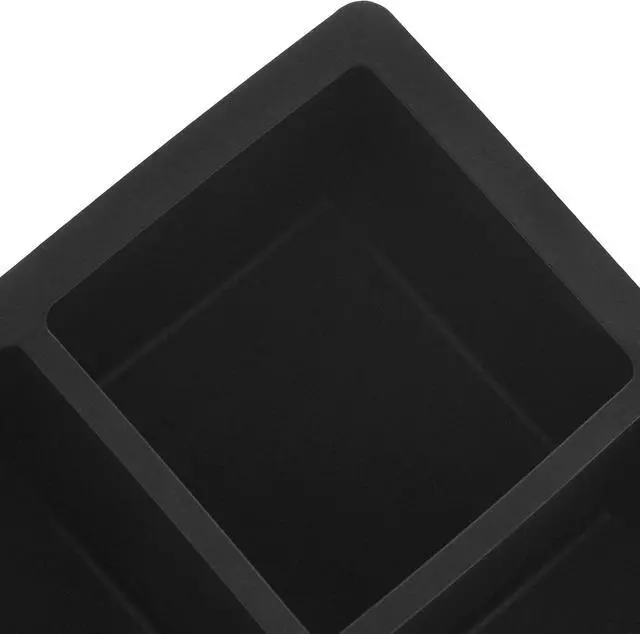 Alt view image 3 of 4 - Amazon Basics Large Silicone Square Ice Cube Trays for Freezer, Dishwasher Safe, 4.25 x 4.25 x 1.77 in, Black, Set of 2