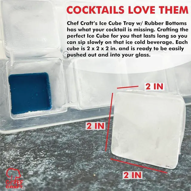 Alt view image 3 of 6 - Chef Craft Ice Cube Tray w/Rubber Bottom