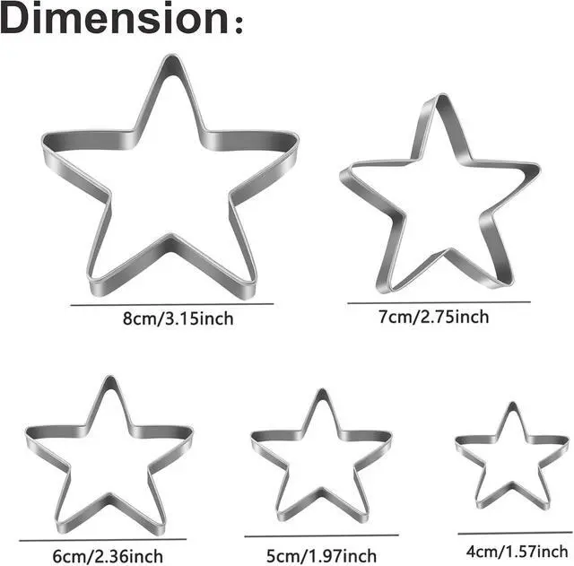 Alt view image 2 of 7 - Stars Cookie Cutter, Pack of 5