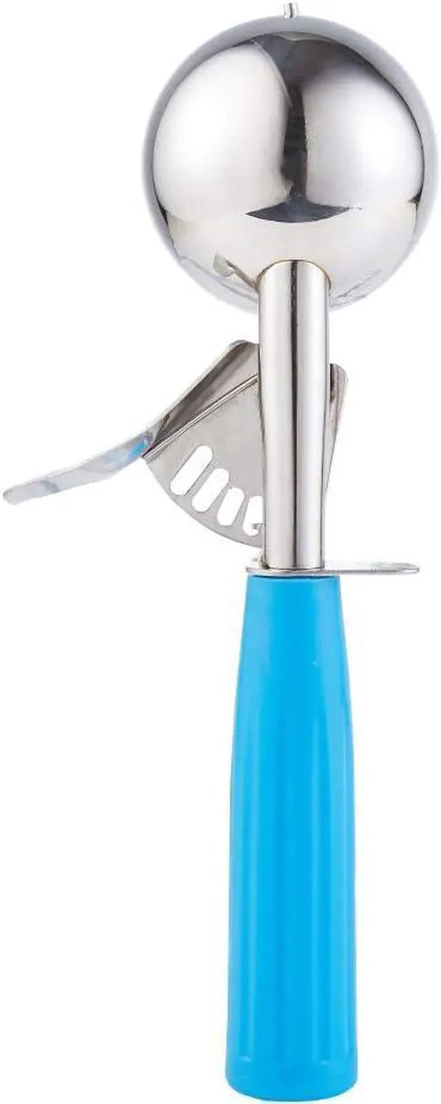 Alt view image 4 of 7 - Portion Scoop - #16 (2 oz) - Disher, Cookie Scoop, Food Scoop - Portion Control - 18/8 Stainless Steel, Blue Handle