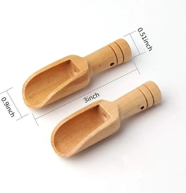 Alt view image 2 of 7 - Small Wooden Scoops, Little Wooden Spoons for Jars,Bath Salts(12PCS)3 inches long