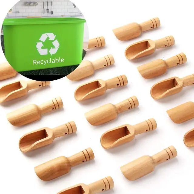 Alt view image 5 of 7 - Small Wooden Scoops, Little Wooden Spoons for Jars,Bath Salts(12PCS)3 inches long