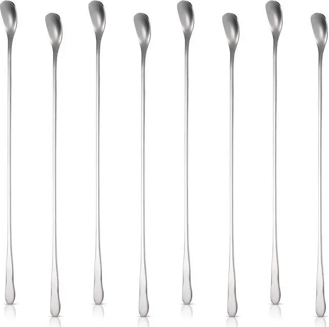 Main image of Patelai 8 Pieces Stainless Steel Coffee Stirrers Mixing Spoons | 12.4 Inch Stir Sticks for Cocktail Bar Drinks Ice Tea Salt, Reusable Long Handle Tiny Stirring Swizzle Spoon