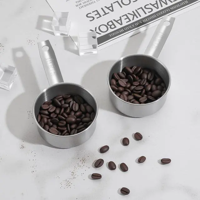 Alt view image 7 of 7 - 2 Pcs 1/2 Cup Dog Food Scoop, 125 ML, Stainless Steel | Half Cup Measuring Scoop, Durable, For Feeding Pet, Wet and Dry Ingredients, Dishwasher Safe