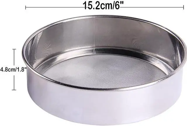 Alt view image 4 of 7 - LOVEDAY 6 Inch Stainless Steel Round Flour Sieve with 40 Mesh (18/8 Steel)