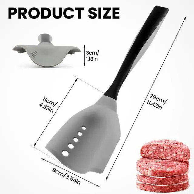Alt view image 2 of 7 - Meat Chopper Spatula Ground Beef Masher- Heat Resistant Mincing Spatula Meat Smasher Tool,Non Stick Ground Chopper Hamburger Grinder,for Beef,Potato Mix,Poultry Tenderizers