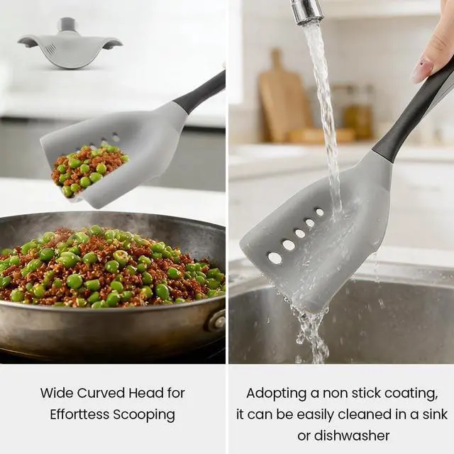 Alt view image 5 of 7 - Meat Chopper Spatula Ground Beef Masher- Heat Resistant Mincing Spatula Meat Smasher Tool,Non Stick Ground Chopper Hamburger Grinder,for Beef,Potato Mix,Poultry Tenderizers
