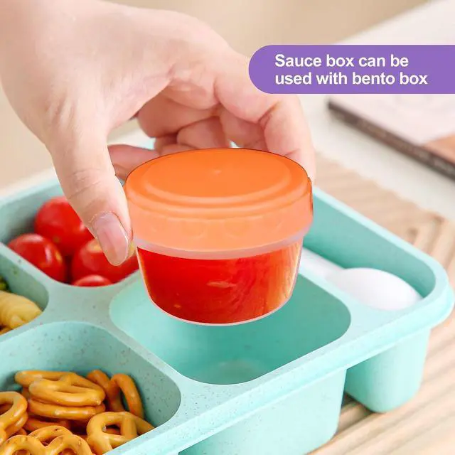 Alt view image 2 of 7 - QUMMFA Salad Dressing Containers with Lids, 12 Pack 2.7 OZ Reusable BPA-Free Leakproof Small Sauce Cups, Microwave & Dishwasher Safe Condiment Cup for Lunch, School, Picnic & Work
