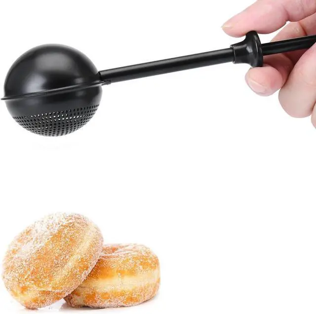 Main image of HULISEN Flour Duster, 304 Stainless Steel Flour Sifter for Baking, Black | Spring-Press Handle, Dishwasher Safe, For Flour, Powdered Sugar, Fine Spices, Pick Up and Dust Flour Sifter, Gift Package