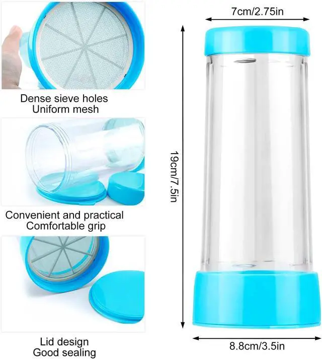 Alt view image 2 of 7 - Flour for Baking,Sifter for Baking,Flour Duster for Bread Baking(Blue)